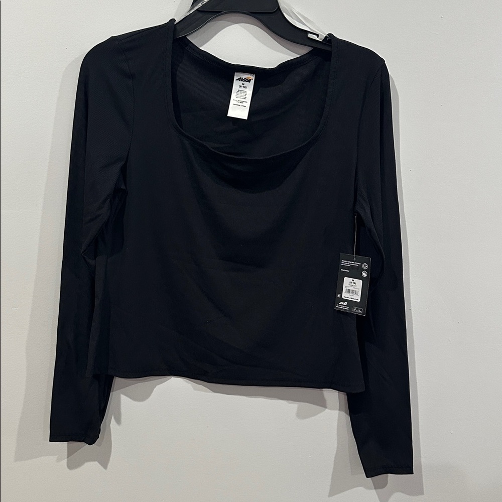 Avia Women's Square Neck Ribbed Long Sleeve Top Size M - Picture 4 of 8